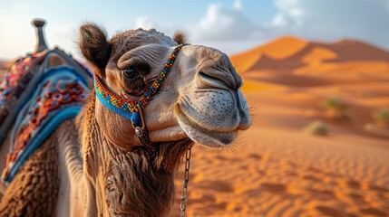 Close Up of a Camel in the Desert