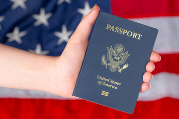US Passport. Citizen, citizenship. United States of America. Passport or id with chip. Identity...