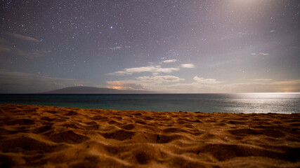 Lanai and a Moonlit Pacific from Lahaina