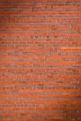 Old red brick wall background, wide panorama of masonry 2
