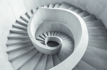 Fototapeta premium A Spiral Staircase in Black and White