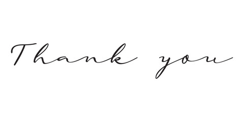 Thank You handwritten inscription. Hand drawn lettering. Thank You calligraphy. Thank you card. Vector illustration. Use on cards, banner, poster, sticker, packaging and other suitable place. 