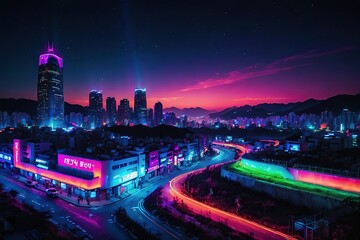 Fototapeta premium korean night city