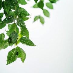 Green Leaves With Water Droplets