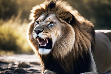 'lion roaring lionafricanroaringferociousfiercemalewildanimalbig cat african ferocious fierce male...