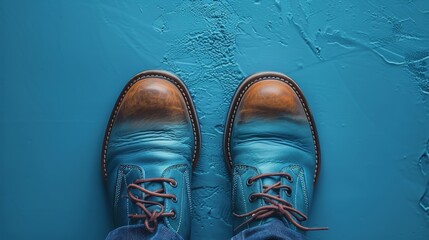 Blue Shoes With Brown Laces
