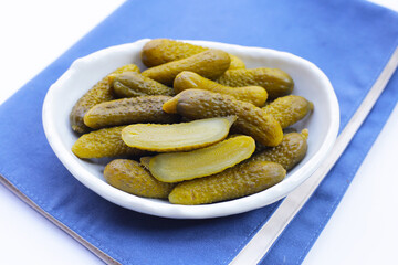 Tasty pickled cucumbers. Fermented vegetables