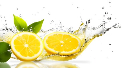 Lemon and water splash, Generative AI