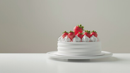 white ceam cake with strawberry