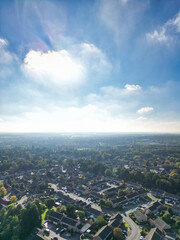 Aerial View of Central Northampton City of Northamptonshire, England United Kingdom.