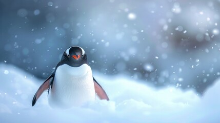 beautiful penguin in antarctica