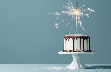 Obraz premium Cake Adorned With a Sparkler