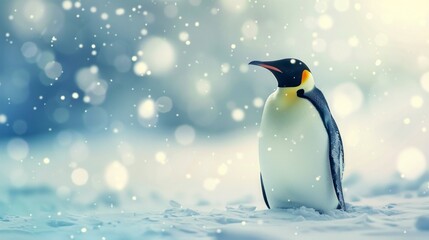 beautiful penguin in Antarctica with blurred background in high resolution and quality