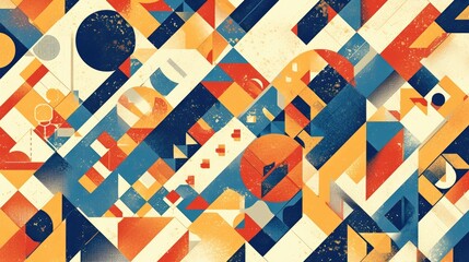 Obraz premium Discover a vibrant abstract geometric pattern that bursts with colors perfect for backgrounds This decorative backdrop is versatile for wallpaper pattern fills web page backgrounds