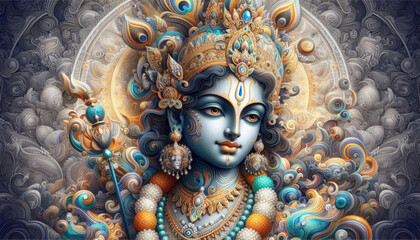 Lord Shree Krishna Painting - Generative AI