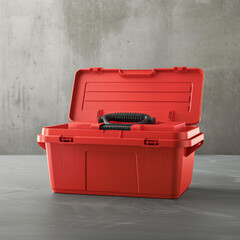Handy Fire Engine Red Durable Plastic Toolbox – Reliable and Bright Tool Storage Solution
