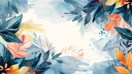 Soothing abstract backdrop featuring floral and natural motifs for serene ambiance