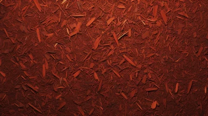 Foto auf Alu-Dibond Enhance your garden and landscape with vibrant red mulch made from natural pine bark Create a stunning color scheme for your flower beds and overall landscape design This stock 2d features  © AkuAku