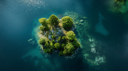 Ilha pequena vista de cima