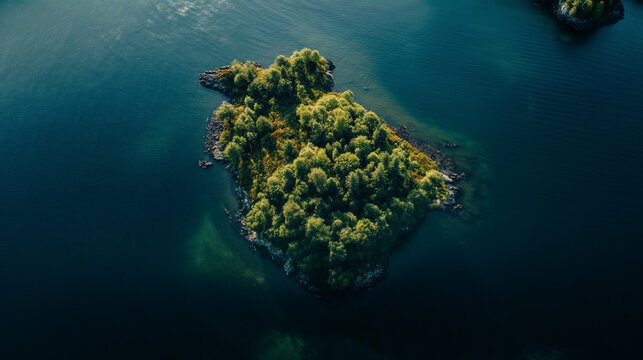 Ilha pequena vista de cima