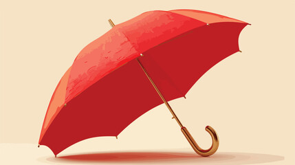 Red blank classic round rain Umbrella. Photo Realis