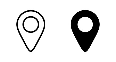 Pin icon vector isolated on white background. Location icon. Map pointer icon. Point. Locator. Address