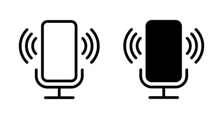 Microphone Icon vector isolated on white background. Mic sign. Karaoke microphone icon. Broadcast mic sign