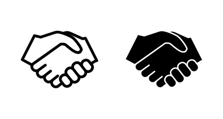 Business handshake icon vector isolated on white background. Handshake icon vector. contract agreement. Trust icon vector. Deal. Done. partnership icon