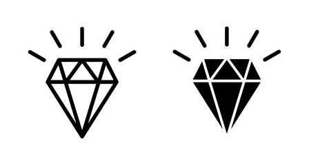 Diamond icon vector isolated on white background. Diamond vector icon. Gemstone symbol - obrazy, fototapety, plakaty