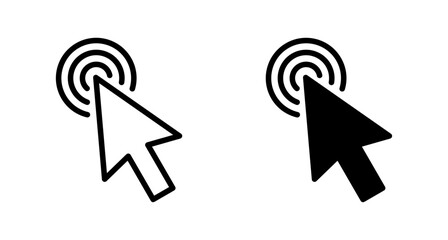 Click icon vector isolated on white background. Cursor icon. Computer mouse click cursor black arrow icons. pointer arrow