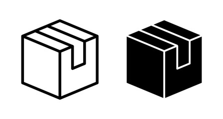 Box icon vector isolated on white background. Cardboard box, packaging open. Box vector icon