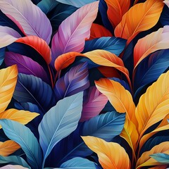 Immersive Tropical Foliage in Watercolor Style