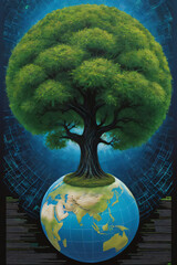 Global sustainability promoted through tree and earth day