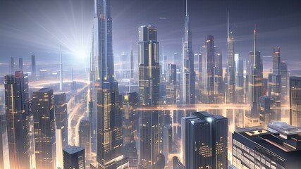 Fototapeta premium 夜の都市景_1 (night city landscape_1)