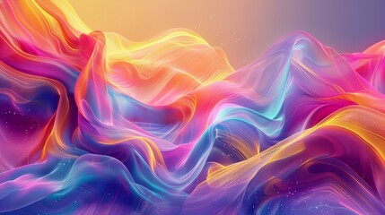 Obraz premium Dynamic digital data flow depicted with vibrant colors and simple shapes.