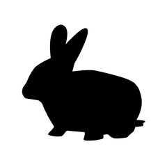 Black bunny silhouette collection, Various bunny poses isolated on white background. Ideal for Easter, pet themes, Creative designs, Minimalist rabbit vector, Modern elegance.