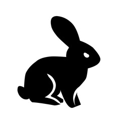 Black bunny silhouette collection, Various bunny poses isolated on white background. Ideal for Easter, pet themes, Creative designs, Minimalist rabbit vector, Modern elegance.