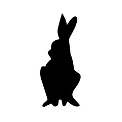 Black bunny silhouette collection, Various bunny poses isolated on white background. Ideal for Easter, pet themes, Creative designs, Minimalist rabbit vector, Modern elegance.