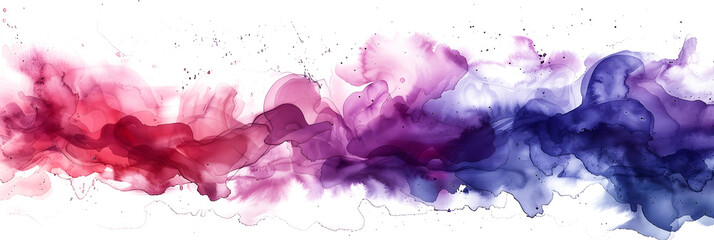Pink and purple watercolor wash on transparent background.