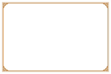 Elements of ornate vintage frames. Gold on white oriental calligraphy swirls, chinese motifs. Design print for greeting cards, wedding invitations, restaurant menu, royal certificates. Set 24
 - obrazy, fototapety, plakaty