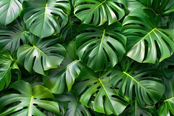 Abstract background of big green leaves - generative ai