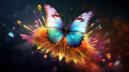 A butterfly wings landing on a  flower
