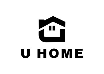 letter u home logo, design, Vector, illustration, creative icon, template