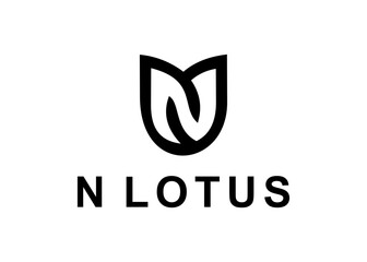 letter n lotus logo, design, Vector, illustration, creative icon, template
