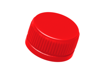 Red plastic bottle caps, transparent background