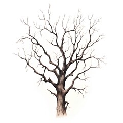 Dead tree isolated on white background. Vector illustration. Eps 10.