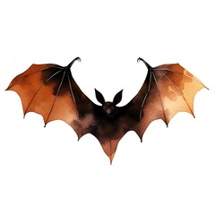 Watercolor bat. Halloween illustration. Isolated on white background.