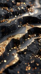 Close Up of Black and Gold Surface