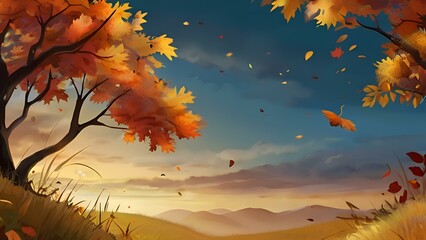 Fall season background 4k