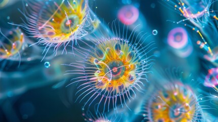 The colorful and diverse world of plankton captured in a snapshot that highlights their beauty and importance as unseen marvels of